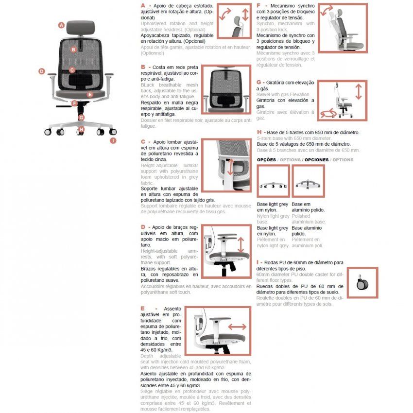 silla trabajo ergonomica ballota 20