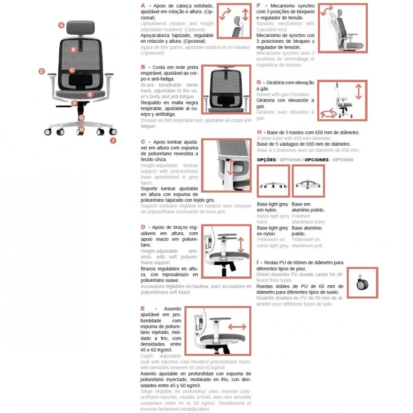 silla trabajo ergonomica ballota 20